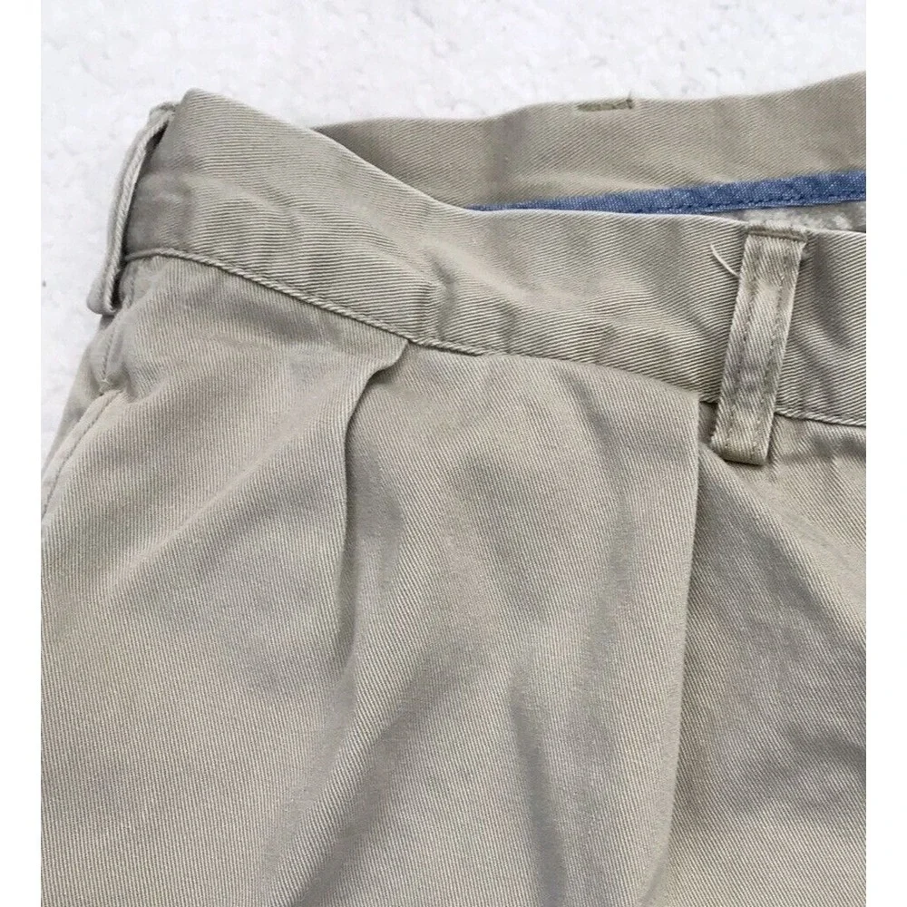 Vintage Polo Ralph Lauren Shorts Mens 40 Classic Tan PLEATED Chino 8